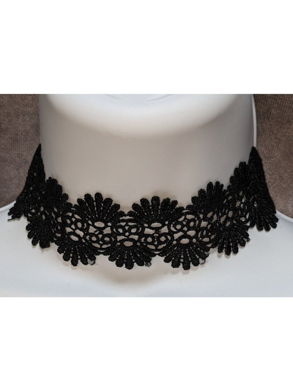 Black Floral Lace Choker Necklace Wide Gothic Victorian Dark Romantic Collar